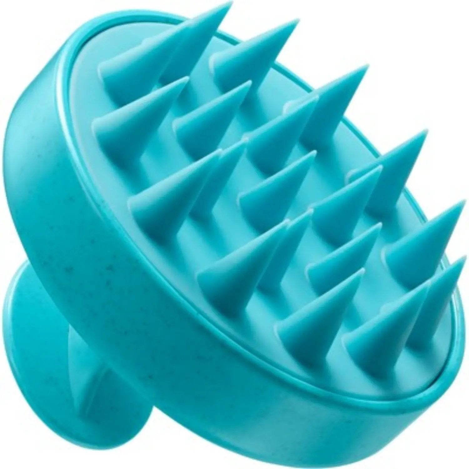 Moroccanoil Scalp Massage Brush by Nava Beauty, turquoise scalp massager with spiked bristles on Tampa Home & Garden Store