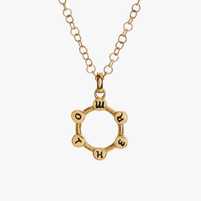 Mother Hidden Message Acrostic Necklace by Alex and Ani with gold-tone chain and charms on Tampa Home & Garden Store