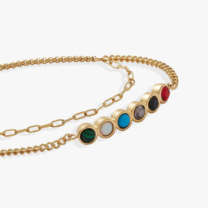 Mother Hidden Message Acrostic Bolo Bracelet ALEX AND ANI goldtone chain with bezel stones on Tampa Home & Garden Store
