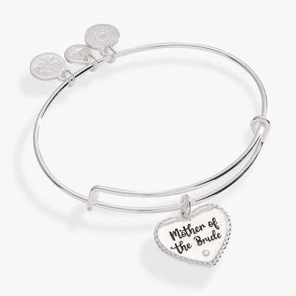 Mother of the Bride Heart Bangle bracelet with silver-tone disk charms by ALEX AND ANI on Tampa Home & Garden Store