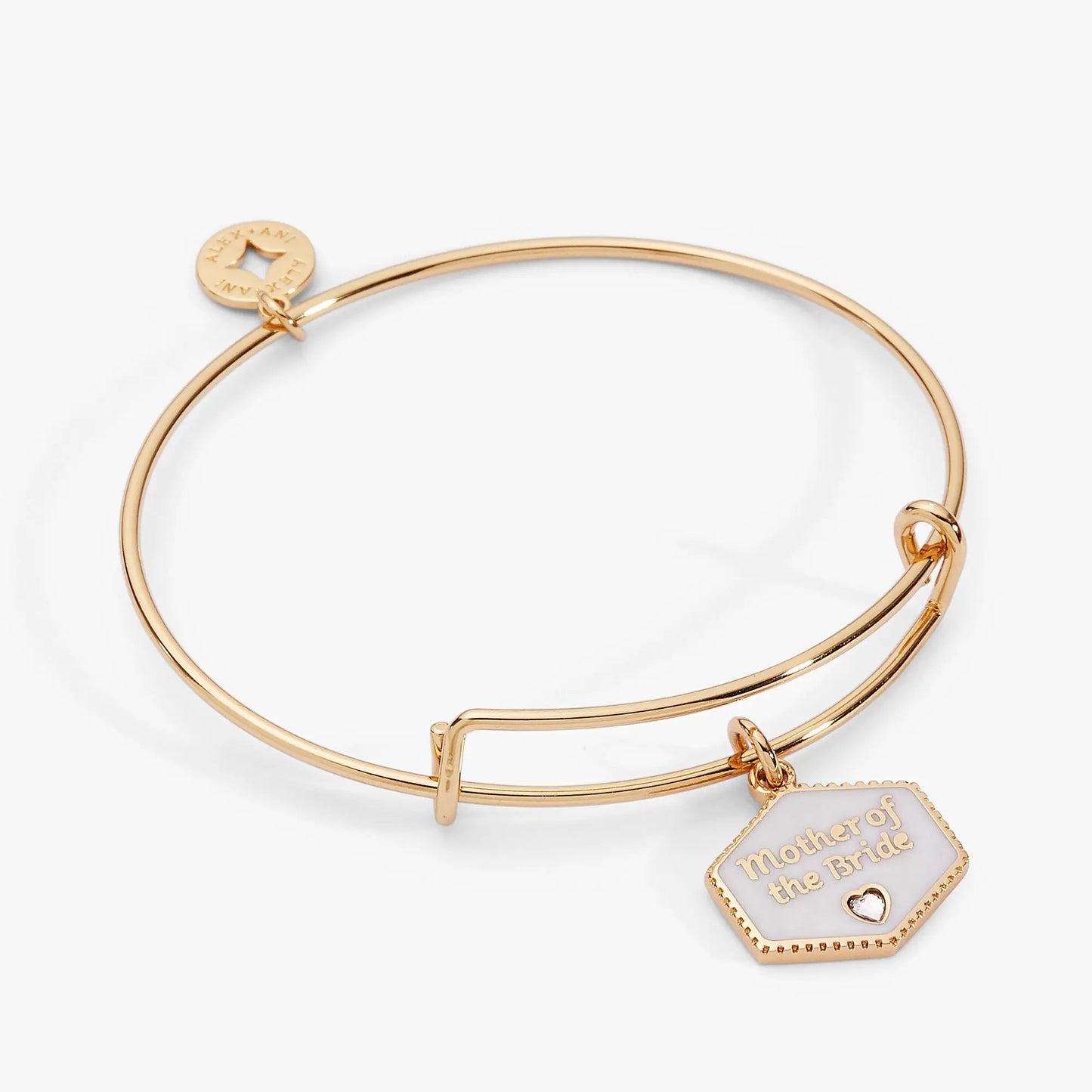 Mother of the Bride Pearl Charm Bangle With Heart