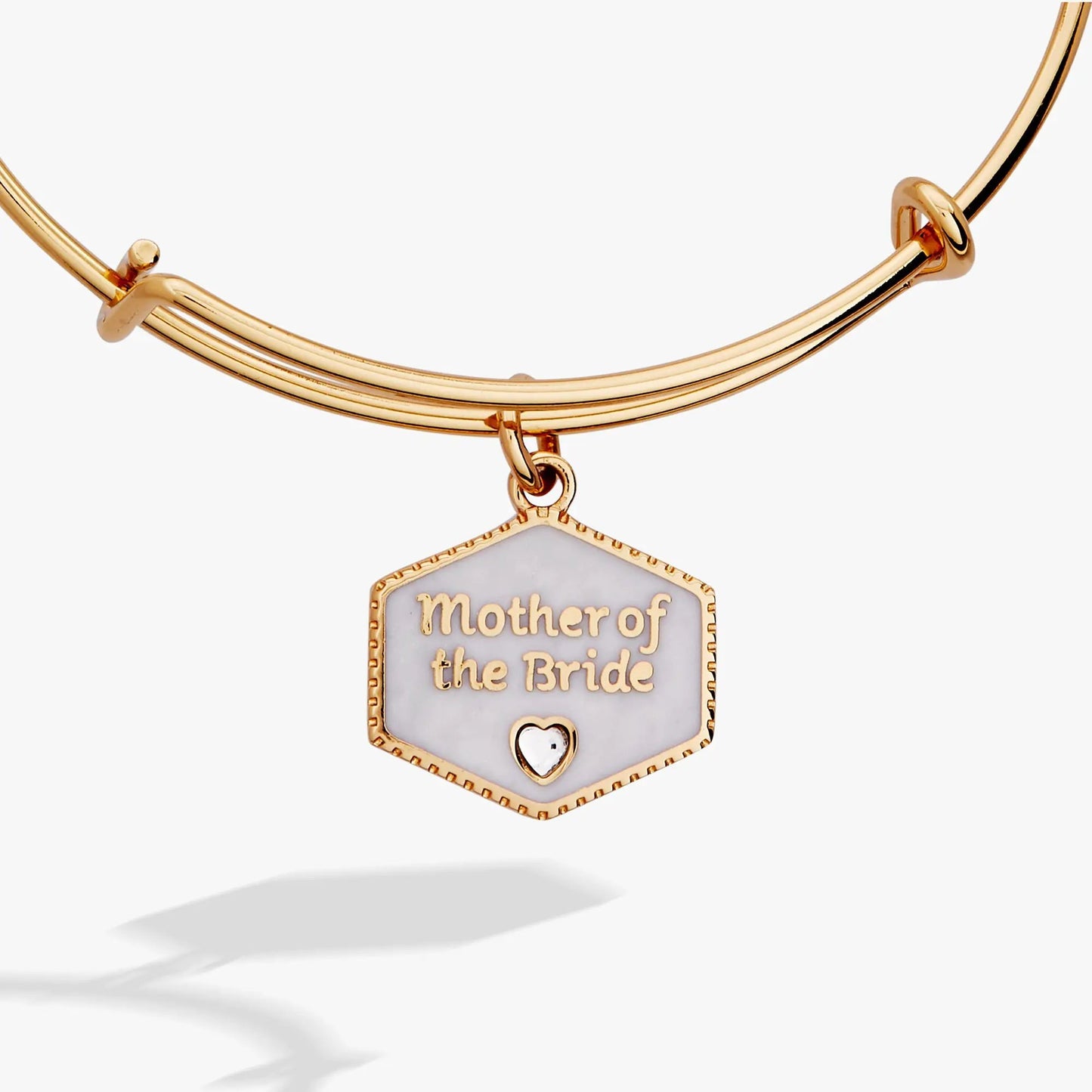 Mother of the Bride Pearl Charm Bangle With Heart