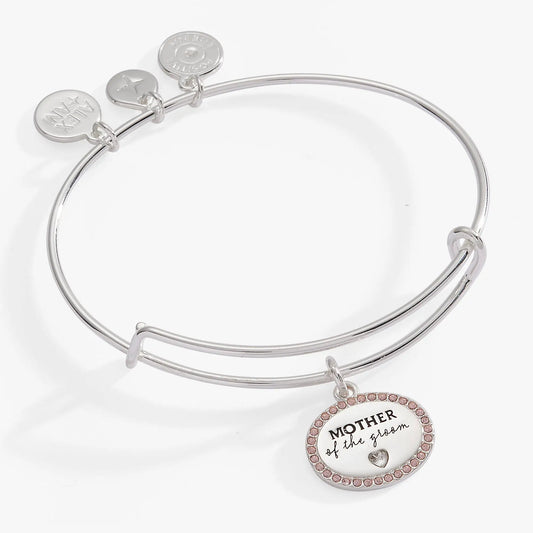 Mother of the Groom Bangle Alex and Ani; silver-tone bracelet with 3 discs and pink accents on Tampa Home & Garden Store