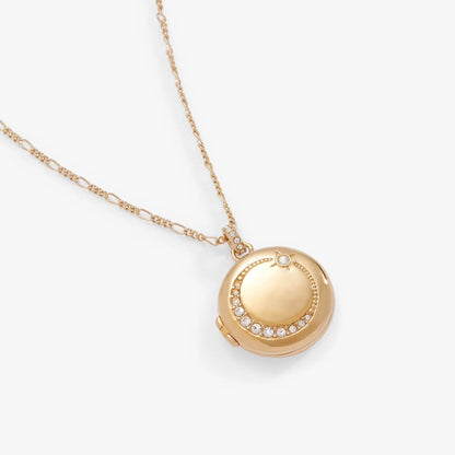Mother Locket Necklace gold-tone pendant with crystal rim and chain by ALEX AND ANI on Tampa Home & Garden Store