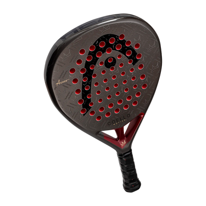 Head Coello Motion 2026 padel racket by Racket Central, dark gray with red perforations on Tampa Home & Garden Store