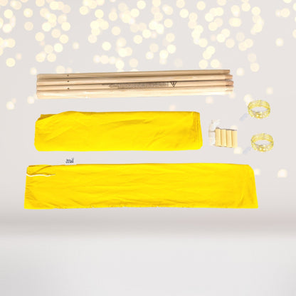 Play Set Movie Night Kids Tent Gift Set with wooden dowels and bright yellow fabric on Tampa Home & Garden Store