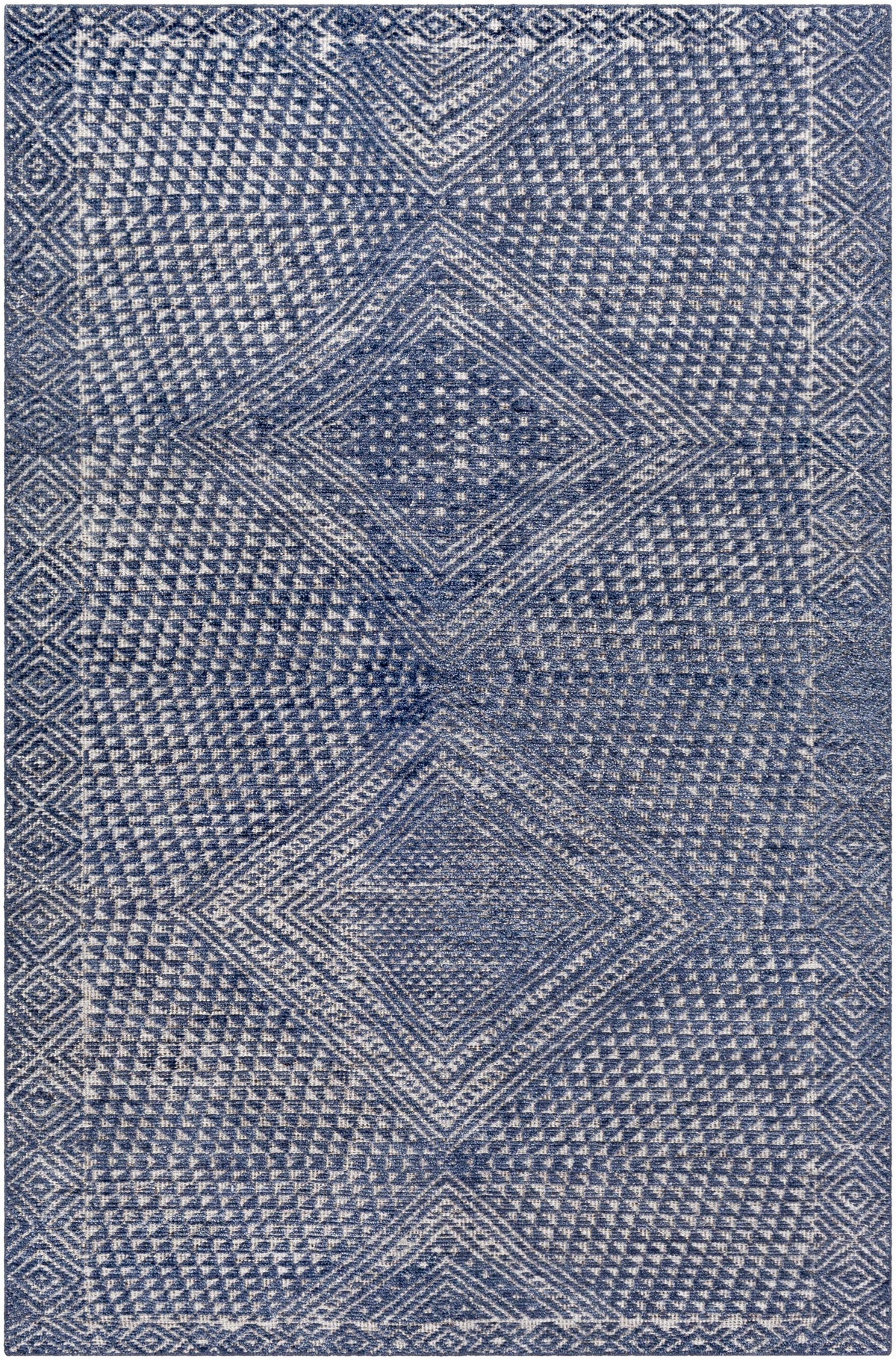 Moyne Area Rug blue geometric pattern by Boutique Rugs for clearance on Tampa Home & Garden Store