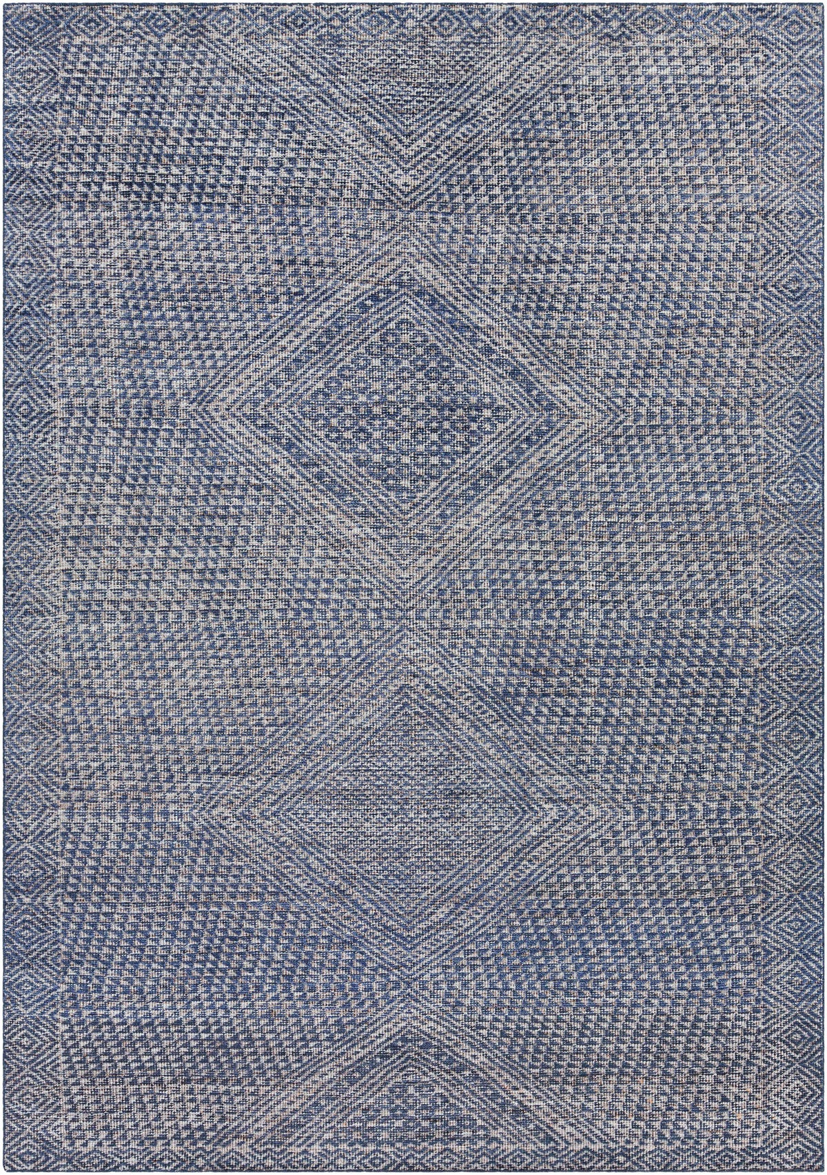 Moyne Area Rug blue geometric pattern Boutique Rugs area rug on Tampa Home & Garden Store