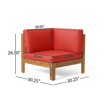 Oana Outdoor Wooden Sectional with the Cushions