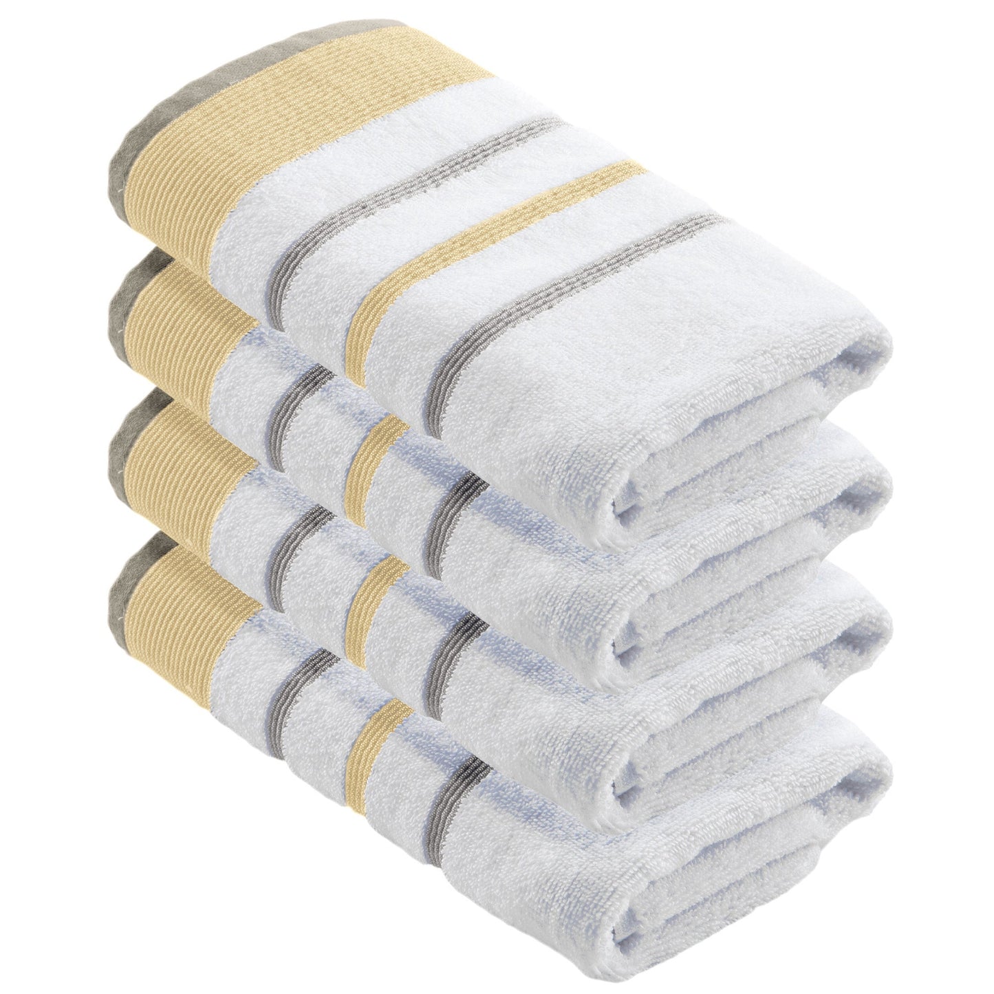 Soft Cotton Bath Towel Set and Stripe Detail