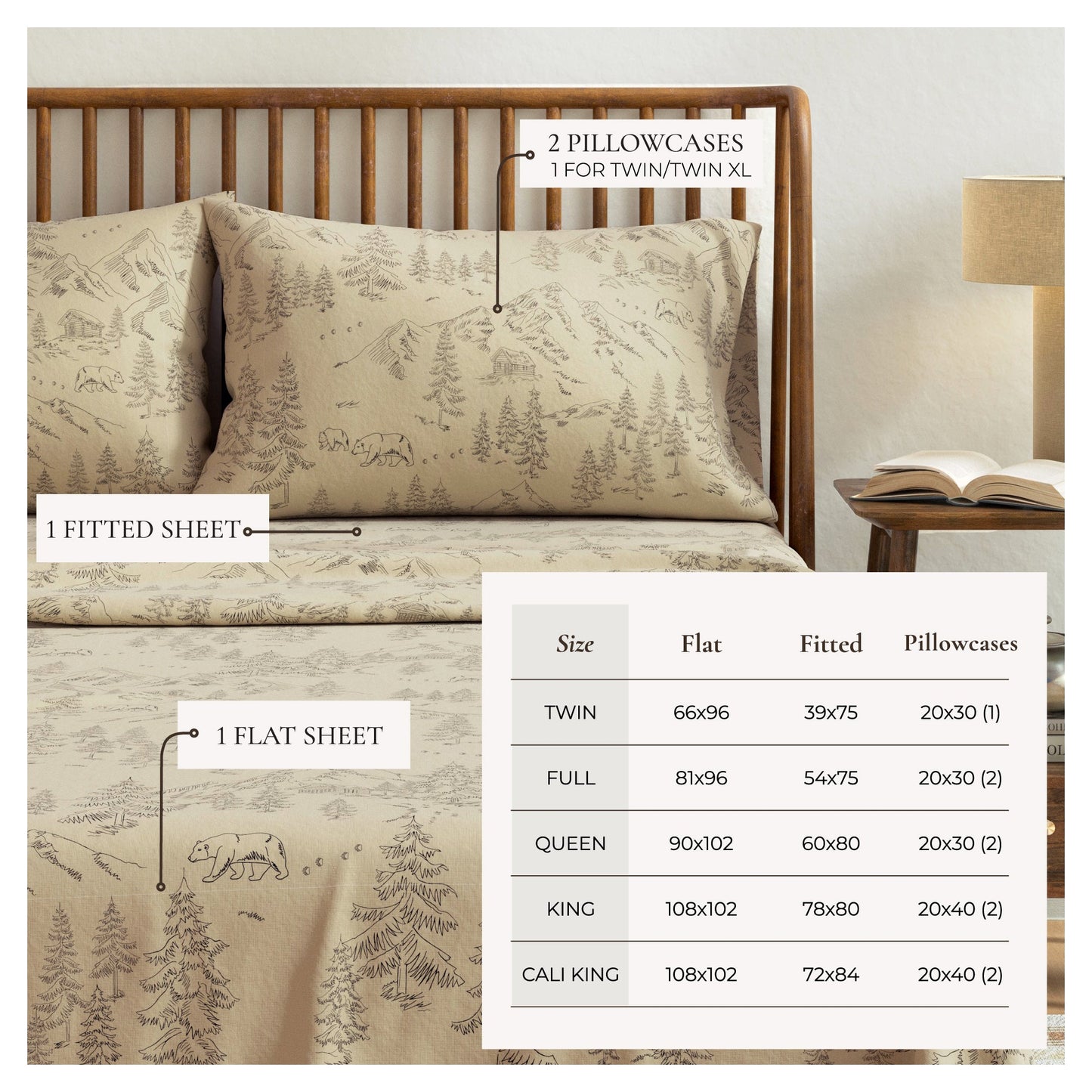 Classic Turkish Cotton Flannel Sheet and Pillow