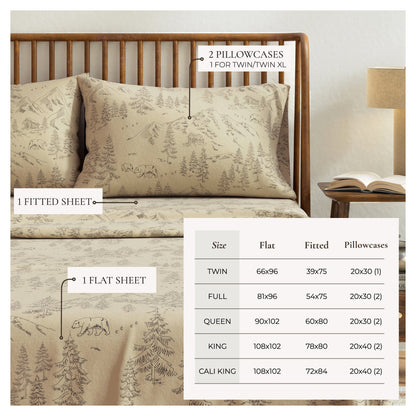 Classic Turkish Cotton Flannel Sheet and Pillow