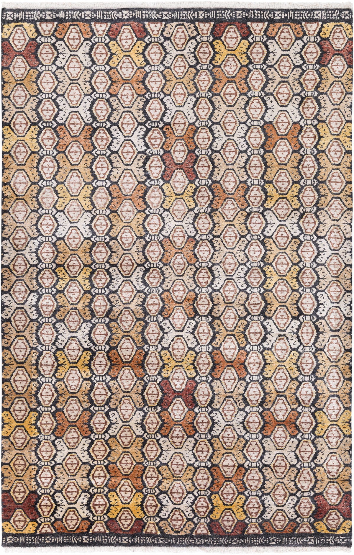 Mercersburg Carpet rug by Boutique Rugs, hex pattern in cream and navy on Tampa Home & Garden Store