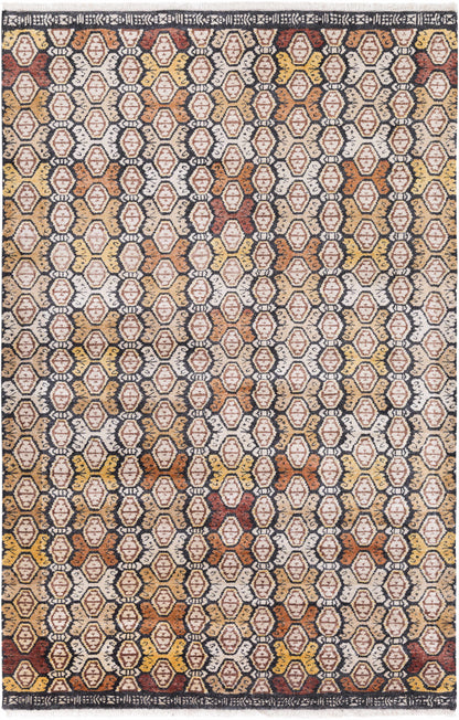Mercersburg Carpet rug by Boutique Rugs, hex pattern in cream and navy on Tampa Home & Garden Store