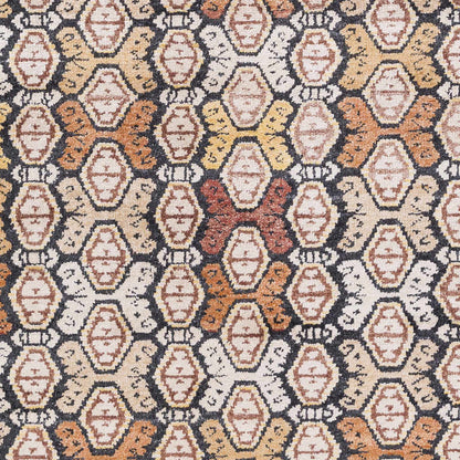 Mercersburg Carpet clearance rug by Boutique Rugs in beige tan amber and black hex motifs on Tampa Home & Garden Store