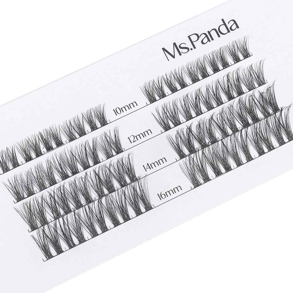 Ms Panda Serenity DIY Lash Extension Kit with 10-16mm mixed cluster lashes on white card on Tampa Home & Garden Store