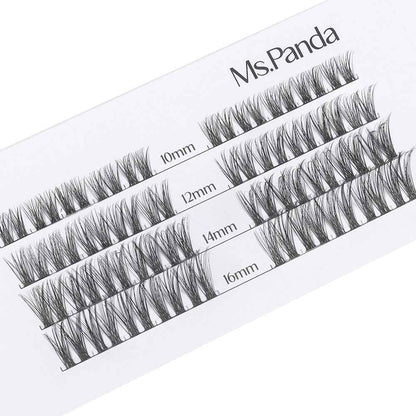 Ms Panda Serenity DIY Lash Extension Kit with 10-16mm mixed cluster lashes on white card on Tampa Home & Garden Store