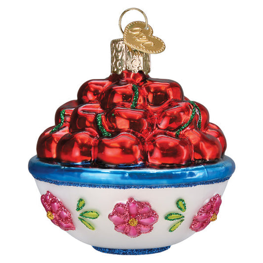 Bowl of Cherries Glass Ornament - Tampa Home & Garden Store