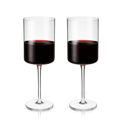 Laurel Crystal Square Red Wine Glass Set of 2