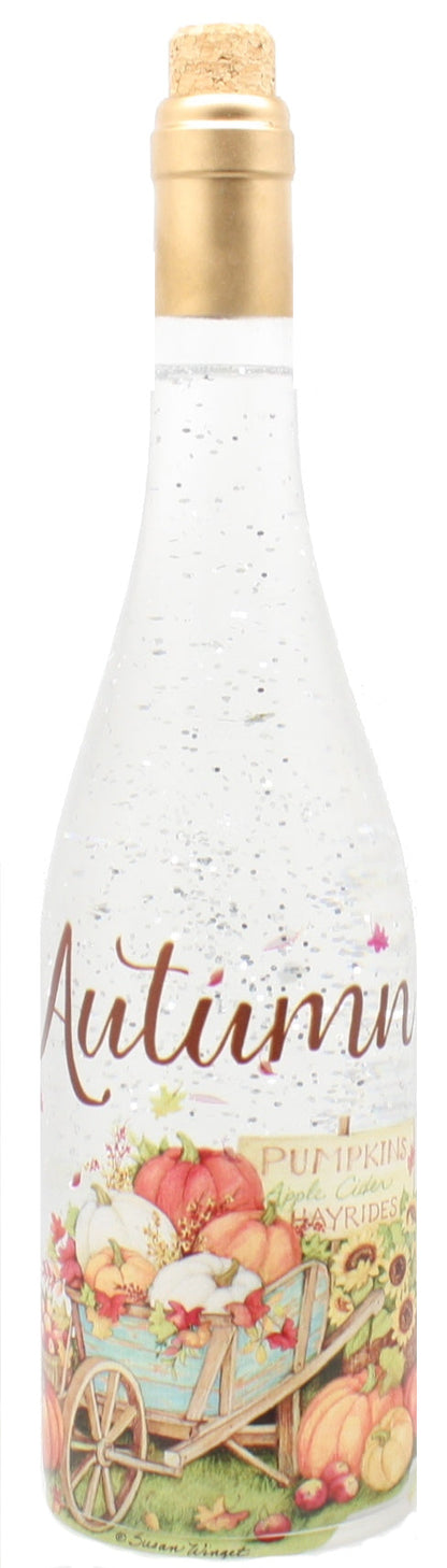 Bouteille globe lumineux tournante -