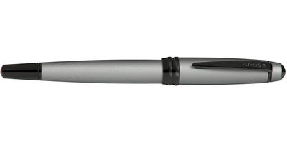 Bailey matte gray lacquer rollerball pen by Cross, with black cap and clip on Tampa Home & Garden Store