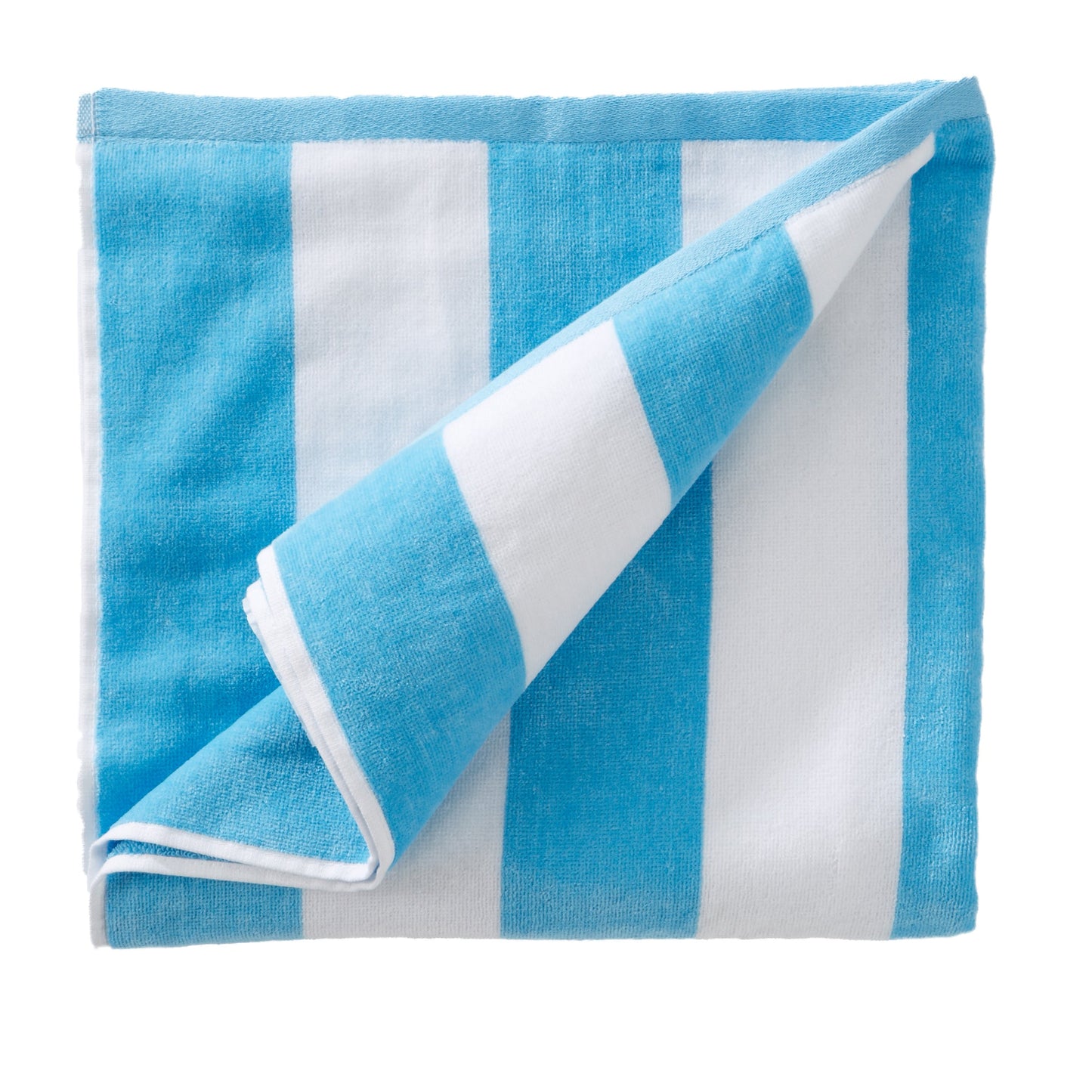 Cotton And Velour Cabana Stripe Beach Towel