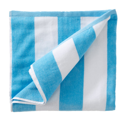 Cotton And Velour Cabana Stripe Beach Towel