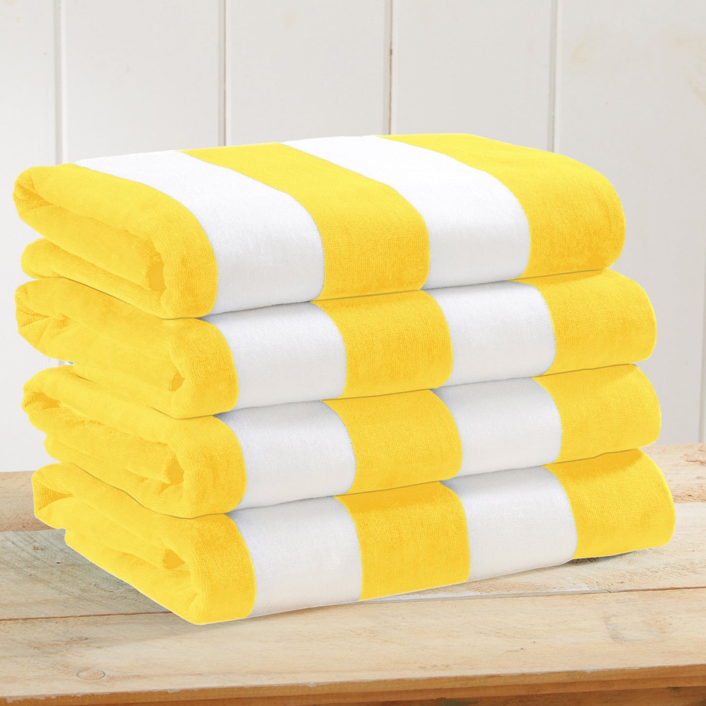 Cotton And Velour Cabana Stripe Beach Towel
