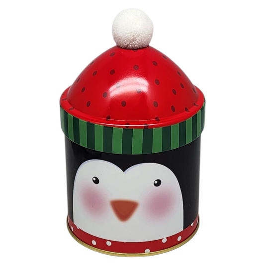 Gift Tin with Pom Pom Hat - Penguin - Tampa Home & Garden Store