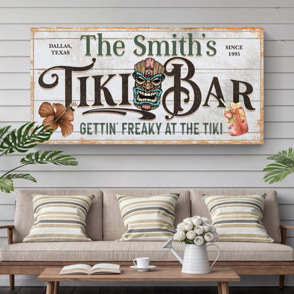 Personalized Tiki Bar Sign canvas by Tailored Canvases crafting canvas wall decor on Tampa Home & Garden Store