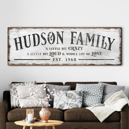 Family Sign XXII canvas wall art with vintage black lettering by Tailored Canvases on Tampa Home & Garden Store