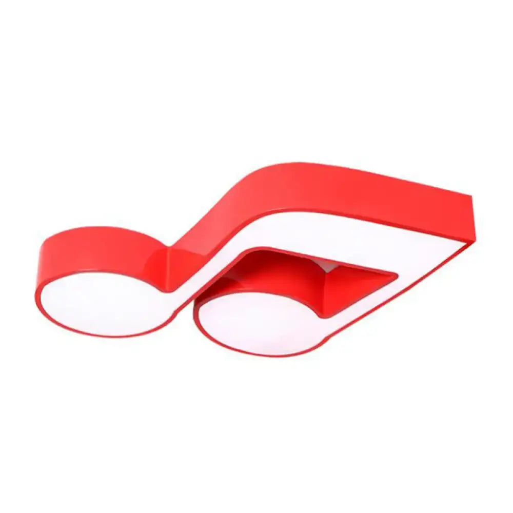 Musical note LED ceiling light red acrylic by Decorbites for kindergarten on Tampa Home & Garden Store