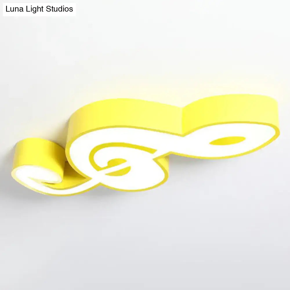 Yellow acrylic musical note LED ceiling light for kindergarten by Decorbites on Tampa Home & Garden Store
