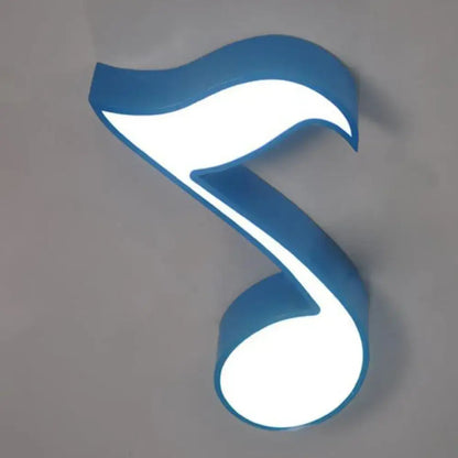 Multicolor acrylic musical note LED ceiling light, blue frame with white glow for kindergarten on Tampa Home & Garden Store