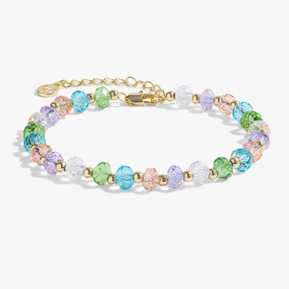 Pastel Crystal Bracelet with Adjustable Chain