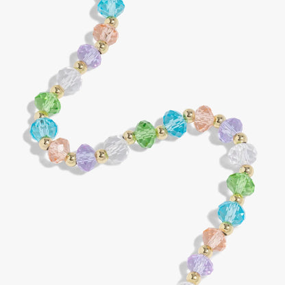 Pastel Crystal Bracelet with Adjustable Chain