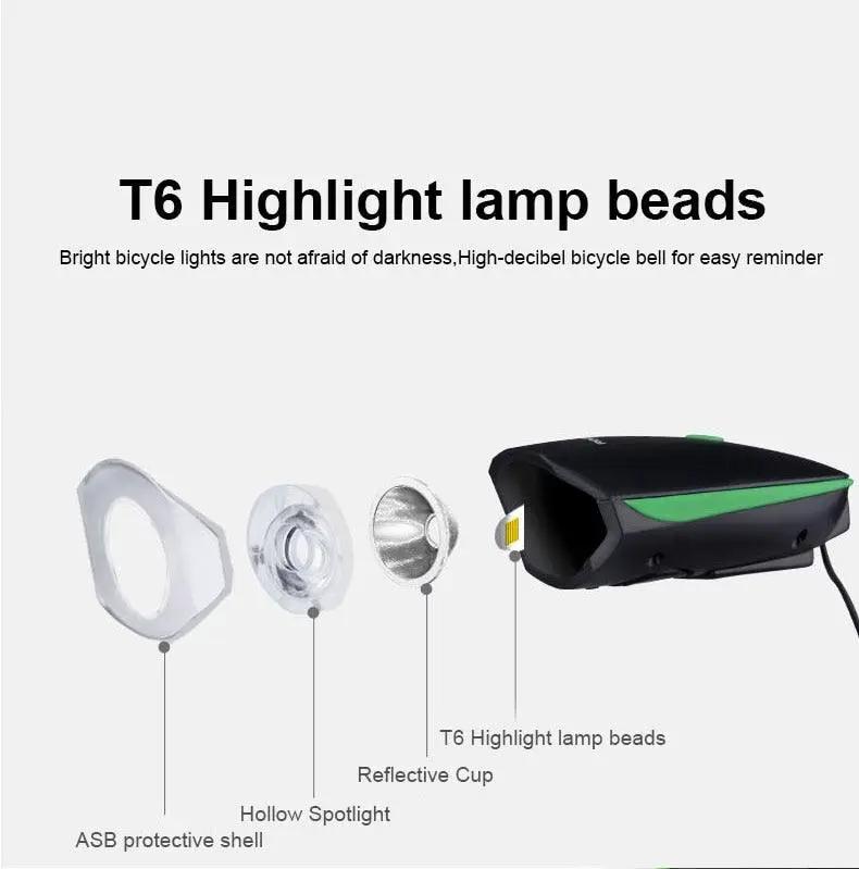 Multifunction Bicycle Light and Horn Bell
