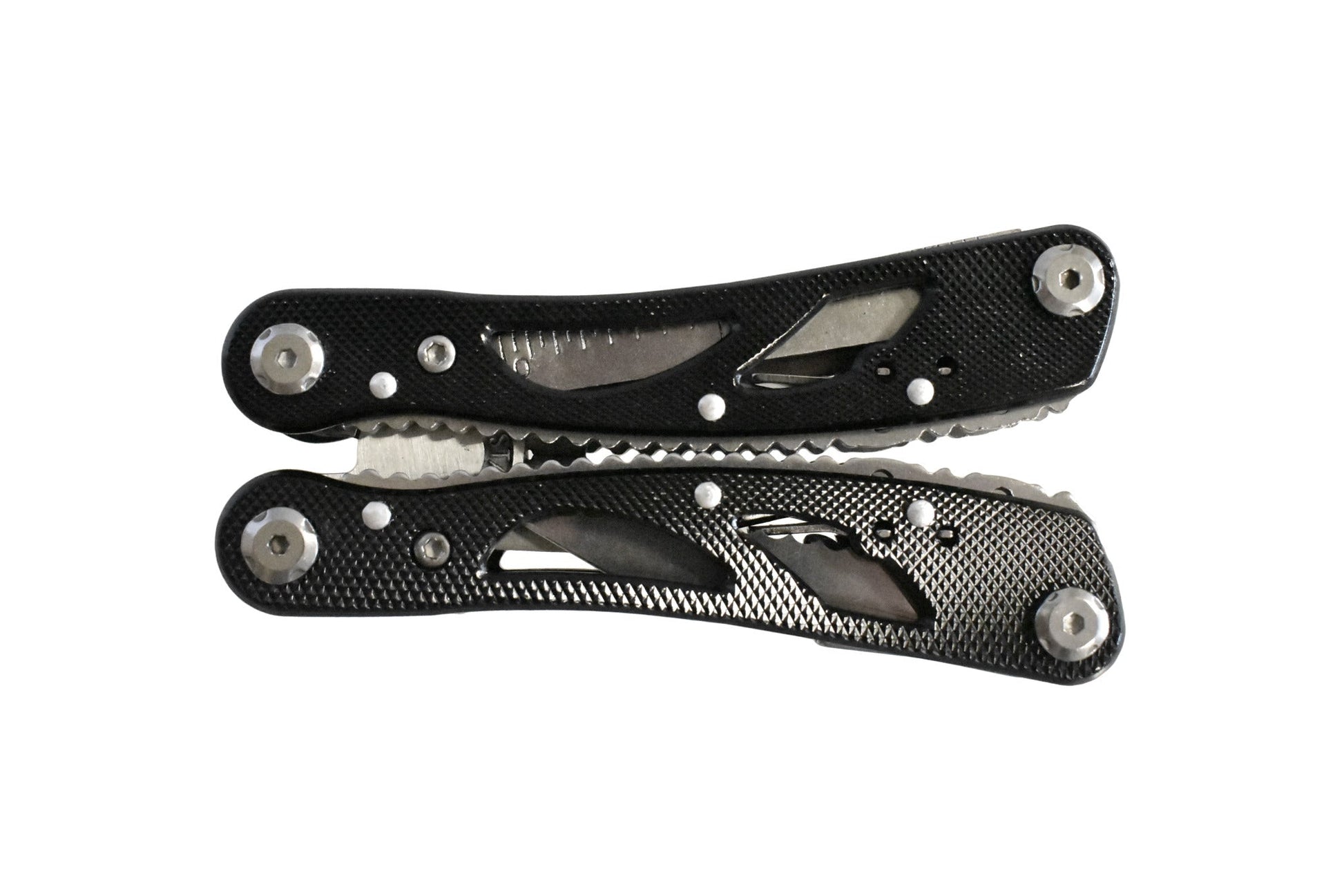 Multi tool by River Country Gear with textured black handles and exposed blades on Tampa Home & Garden Store