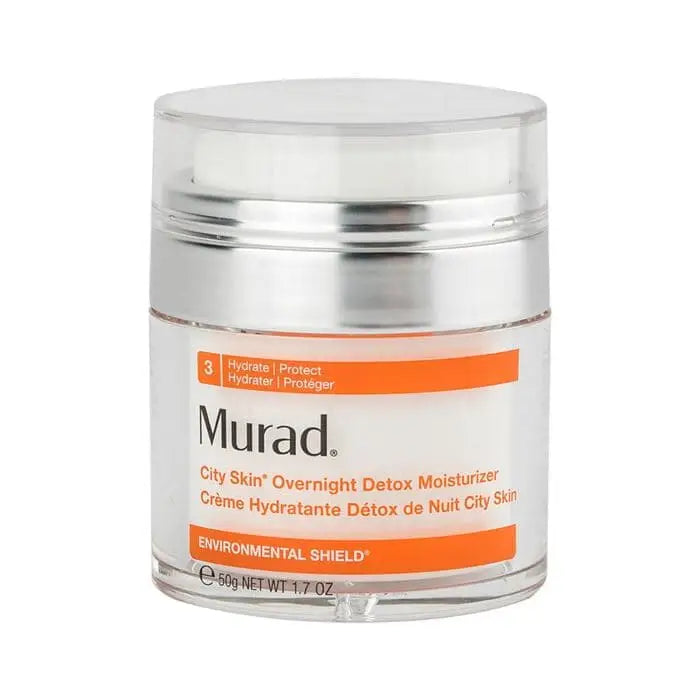 Murad City Skin Overnight Detox Moisturizer jar, clear glass with orange label, 50 ml on Tampa Home & Garden Store
