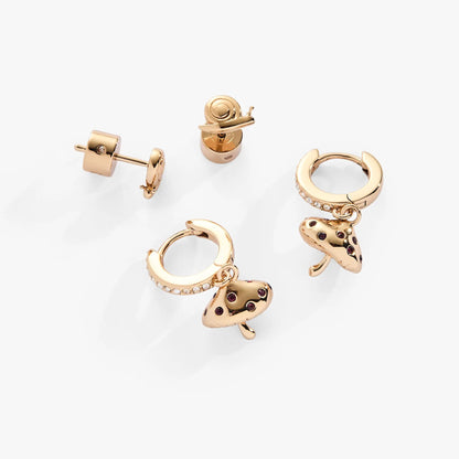 Mushroom Earring Duo Set by Alex and Ani, rose-gold tone with crystal accents on Tampa Home & Garden Store