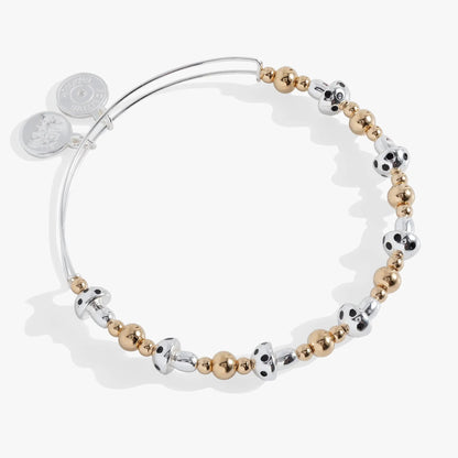 Mushroom Beaded Bangle with Silver and Gold Beads