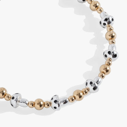 Mushroom Beaded Bangle with Silver and Gold Beads