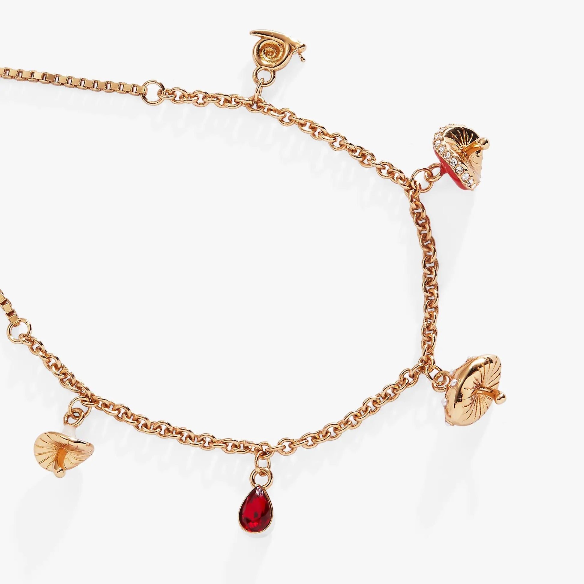 Mushroom Bolo Charm Bracelet rose gold tone with rhinestone shell charm by ALEX AND ANI on Tampa Home & Garden Store