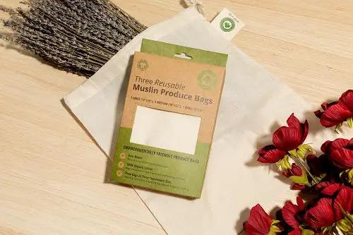 Gift Box Mesh and Muslin Produce Bags Set