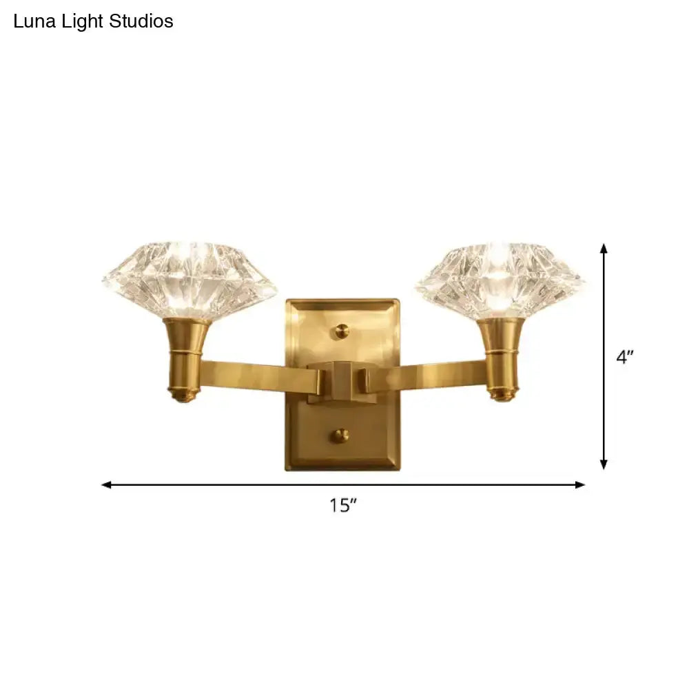 Mussel Brass Crystal Wall Lamp with Sconce