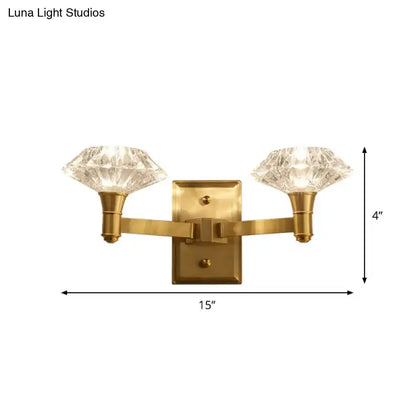Mussel Brass Crystal Wall Lamp with Sconce