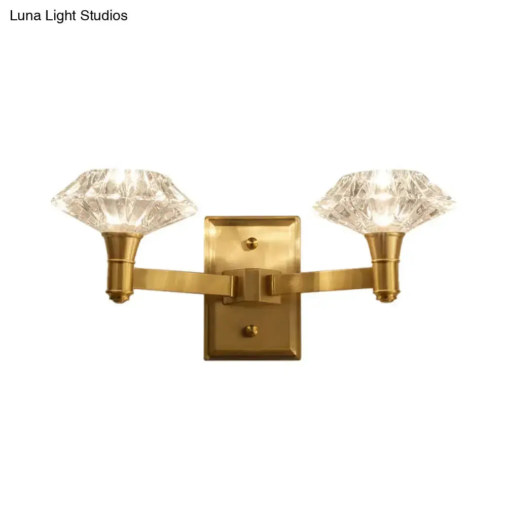 Mussel Brass Crystal Wall Lamp with Sconce