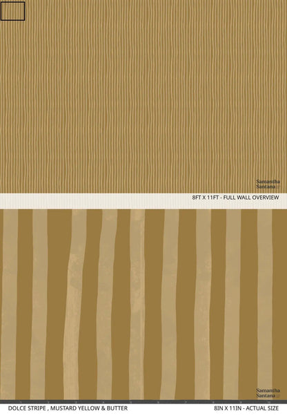 Dolce Stripe wallpaper mustard yellow and butter wavy stripes Samantha Santana Creative on Tampa Home & Garden Store