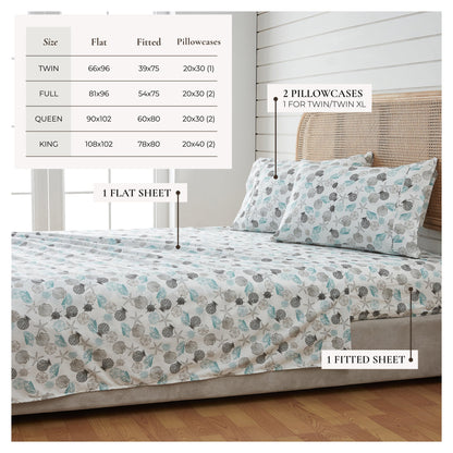 Lightweight Coastal Printed Sheet Set and Covers