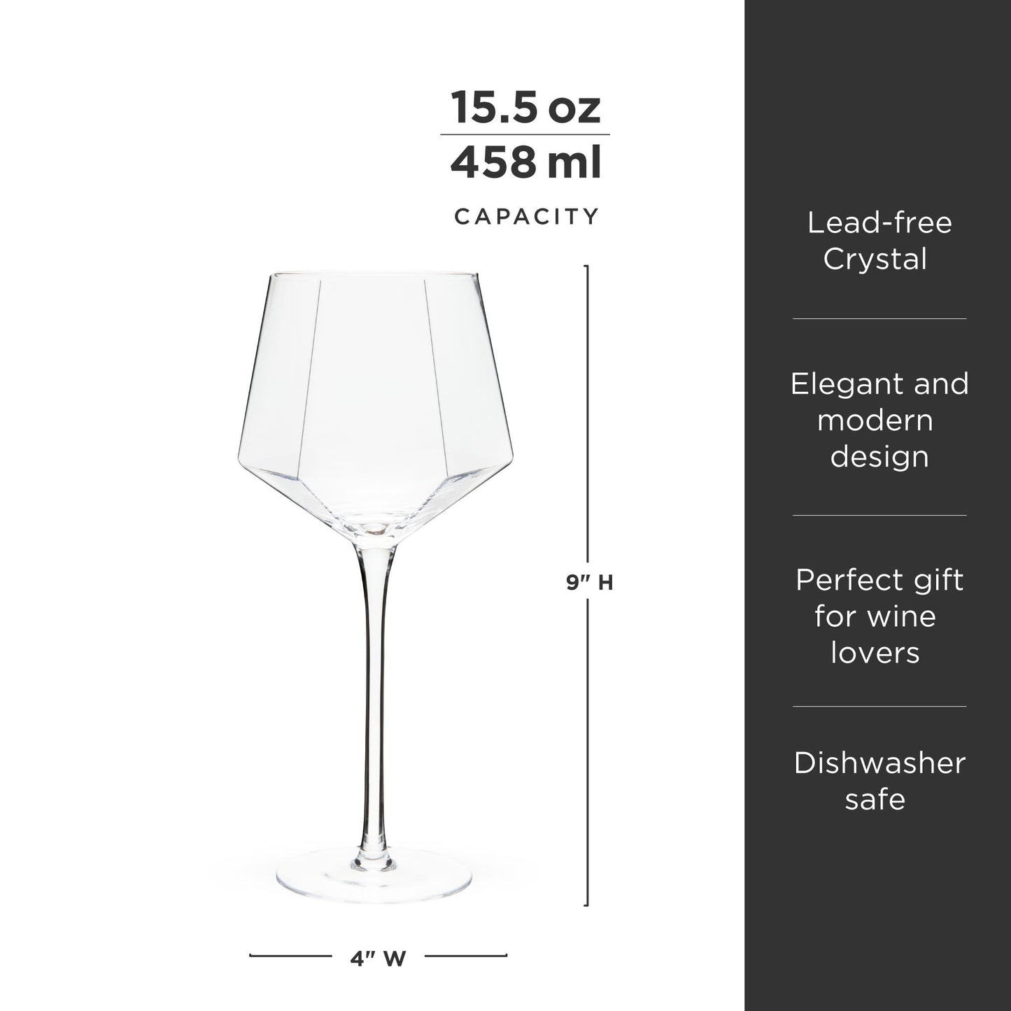 Seneca Diamond Crystal Wine Glasses Set of Two